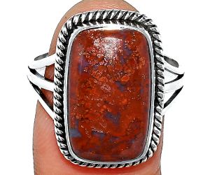 Red Moss Agate Ring size-10 SDR241264 R-1010, 11x18 mm