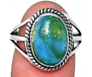 Peruvian Opalina Ring size-8.5 SDR241267 R-1010, 9x13 mm