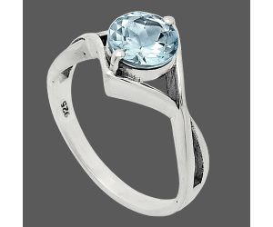 Sky Blue Topaz Ring size-7.5 SDR241305 R-1026, 7x7 mm