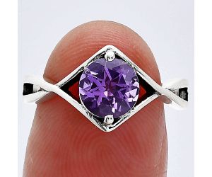 Amethyst Ring size-7 SDR241306 R-1026, 7x7 mm