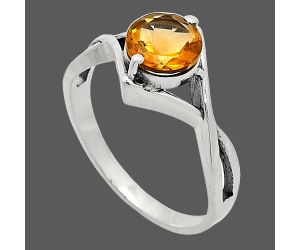 Citrine Ring size-8 SDR241324 R-1026, 7x7 mm