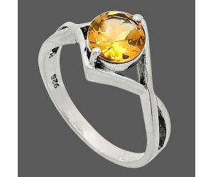 Citrine Ring size-7 SDR241326 R-1026, 7x7 mm