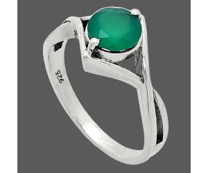 Green Onyx Ring size-8 SDR241332 R-1026, 7x7 mm