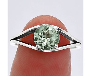 Prasiolite (Green Amethyst) Ring size-7 SDR241361 R-1034, 7x7 mm