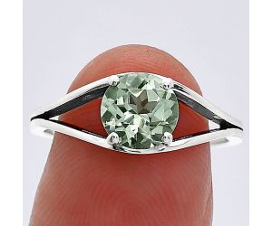Prasiolite (Green Amethyst) Ring size-8 SDR241365 R-1034, 7x7 mm