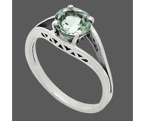 Prasiolite (Green Amethyst) Ring size-8 SDR241365 R-1034, 7x7 mm
