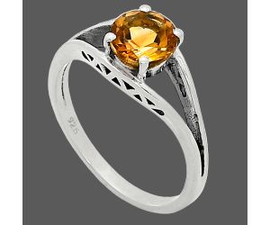 Citrine Ring size-8 SDR241368 R-1034, 7x7 mm