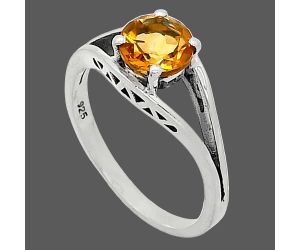 Citrine Ring size-7.5 SDR241370 R-1034, 7x7 mm