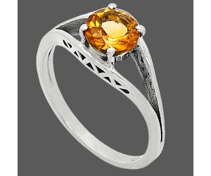 Citrine Ring size-8 SDR241374 R-1034, 7x7 mm