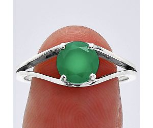 Green Onyx Ring size-7.5 SDR241376 R-1034, 7x7 mm