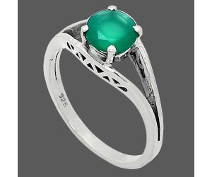 Green Onyx Ring size-8.5 SDR241378 R-1034, 7x7 mm