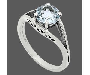 Sky Blue Topaz Ring size-7 SDR241379 R-1034, 7x7 mm