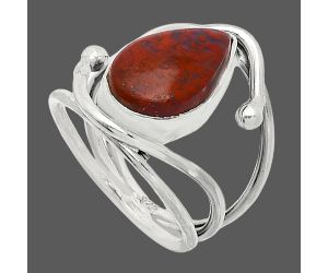 Red Moss Agate Ring size-7 SDR241413 R-1683, 9x14 mm