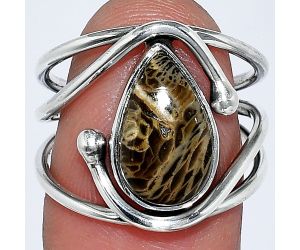 Rock Calcy Ring size-7.5 SDR241419 R-1683, 9x13 mm