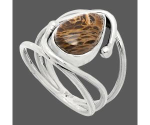 Rock Calcy Ring size-7.5 SDR241419 R-1683, 9x13 mm