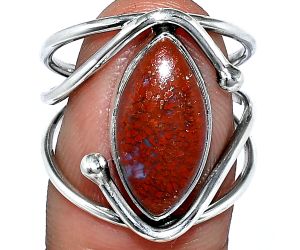 Red Moss Agate Ring size-7.5 SDR241441 R-1683, 8x16 mm