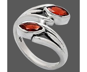 Hessonite Garnet Ring size-7.5 SDR241495 R-1023, 4x8 mm