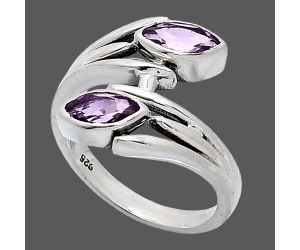 Amethyst Ring size-7.5 SDR241501 R-1023, 4x8 mm