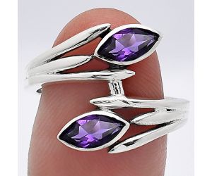 African Amethyst Ring size-7.5 SDR241502 R-1023, 4x8 mm