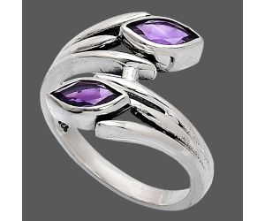 African Amethyst Ring size-8.5 SDR241504 R-1023, 4x8 mm