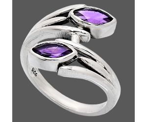 African Amethyst Ring size-7.5 SDR241505 R-1023, 4x8 mm