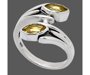 Citrine Ring size-8 SDR241507 R-1023, 4x8 mm