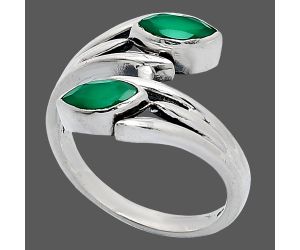 Green Onyx Ring size-9 SDR241512 R-1023, 4x8 mm