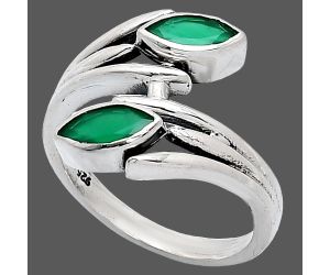 Green Onyx Ring size-8.5 SDR241513 R-1023, 4x8 mm