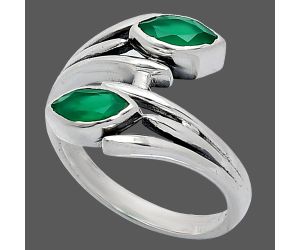 Green Onyx Ring size-9 SDR241514 R-1023, 4x8 mm