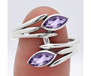 Amethyst Ring size-9 SDR241525 R-1023, 4x8 mm