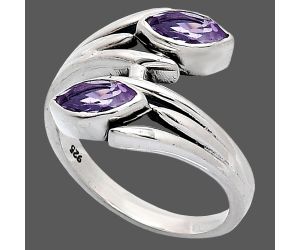 Amethyst Ring size-9 SDR241525 R-1023, 4x8 mm