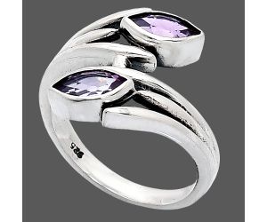 Amethyst Ring size-8.5 SDR241528 R-1023, 4x8 mm