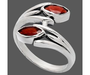 Hessonite Garnet Ring size-9 SDR241531 R-1023, 4x8 mm