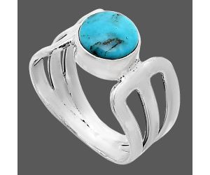 Natural Turquoise Morenci Mine Ring size-7 SDR241554 R-1162, 8x8 mm