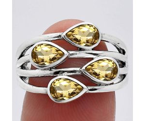 Citrine Ring size-7.5 SDR241592 R-1030, 4x6 mm