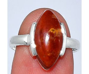 Red Moss Agate Ring size-8 SDR241645 R-1173, 8x16 mm