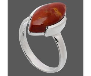 Red Moss Agate Ring size-8 SDR241645 R-1173, 8x16 mm