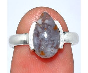 Robinson Ranch Plume Agate Ring size-7 SDR241653 R-1173, 8x12 mm