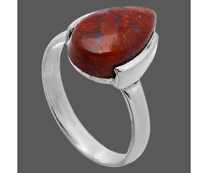 Red Moss Agate Ring size-8 SDR241658 R-1173, 9x14 mm