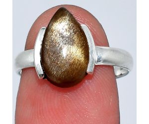 Australian Lattice Sunstone Ring size-7.5 SDR241664 R-1173, 8x13 mm