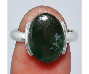Blood Stone Ring size-8 SDR241665 R-1173, 10x14 mm