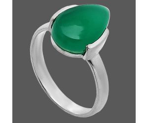 Green Onyx Ring size-7.5 SDR241673 R-1173, 9x13 mm