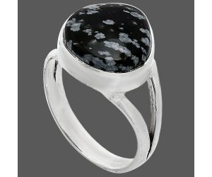 Snow Flake Obsidian Ring size-7.5 SDR241707 R-1002, 13x13 mm