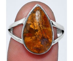 Rare Cady Mountain Agate Ring size-7.5 SDR241708 R-1002, 10x16 mm