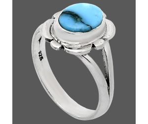 Natural Turquoise Morenci Mine Ring size-7 SDR241717 R-1342, 7x9 mm