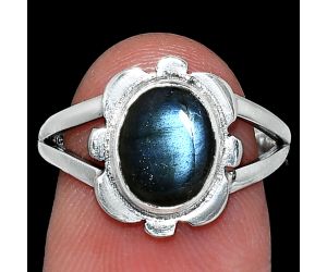 Blue Fire Labradorite Ring size-7 SDR241723 R-1342, 7x9 mm