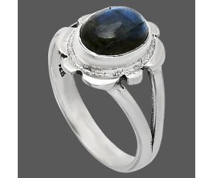 Blue Fire Labradorite Ring size-7 SDR241723 R-1342, 7x9 mm