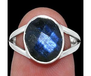 Blue Labradorite Checker Ring size-7 SDR241730 R-1002, 10x12 mm