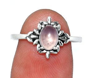 Rose Quartz Ring size-8 SDR241737 R-1721, 7x5 mm