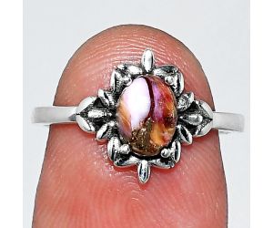 Kingman Pink Dahlia Turquoise Ring size-6 SDR241755 R-1721, 7x5 mm